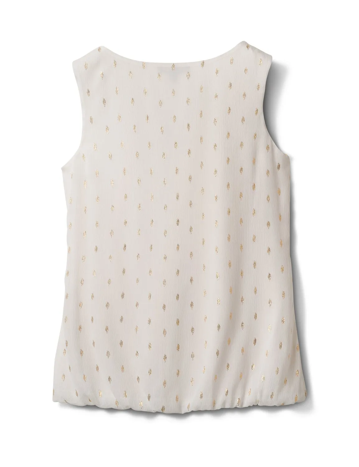 3 Ring Sleeveless Foil Bubble Hem Blouse