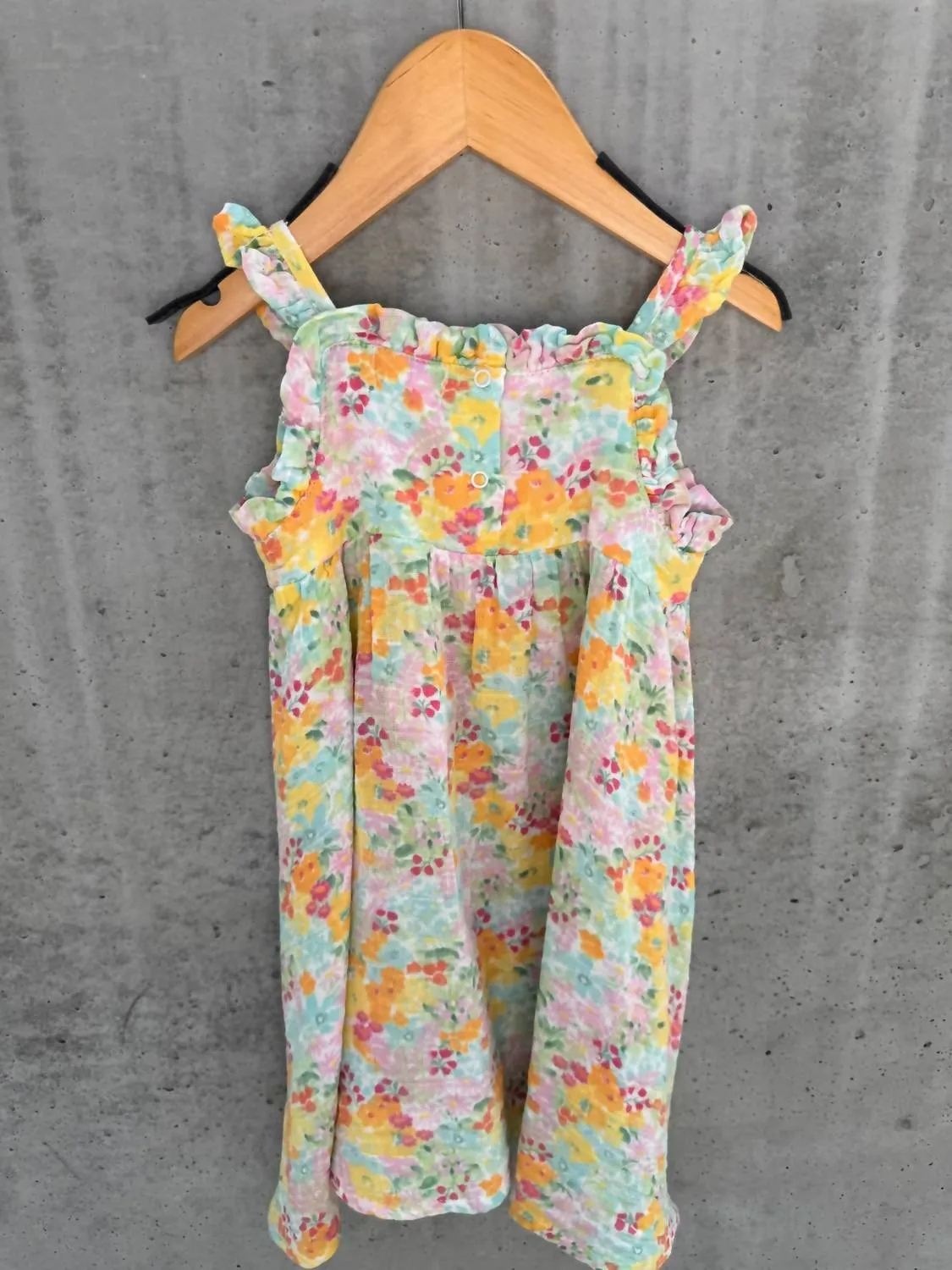 Angel Dear - Girls Spring Meadow Paperbag Ruffle Sundress