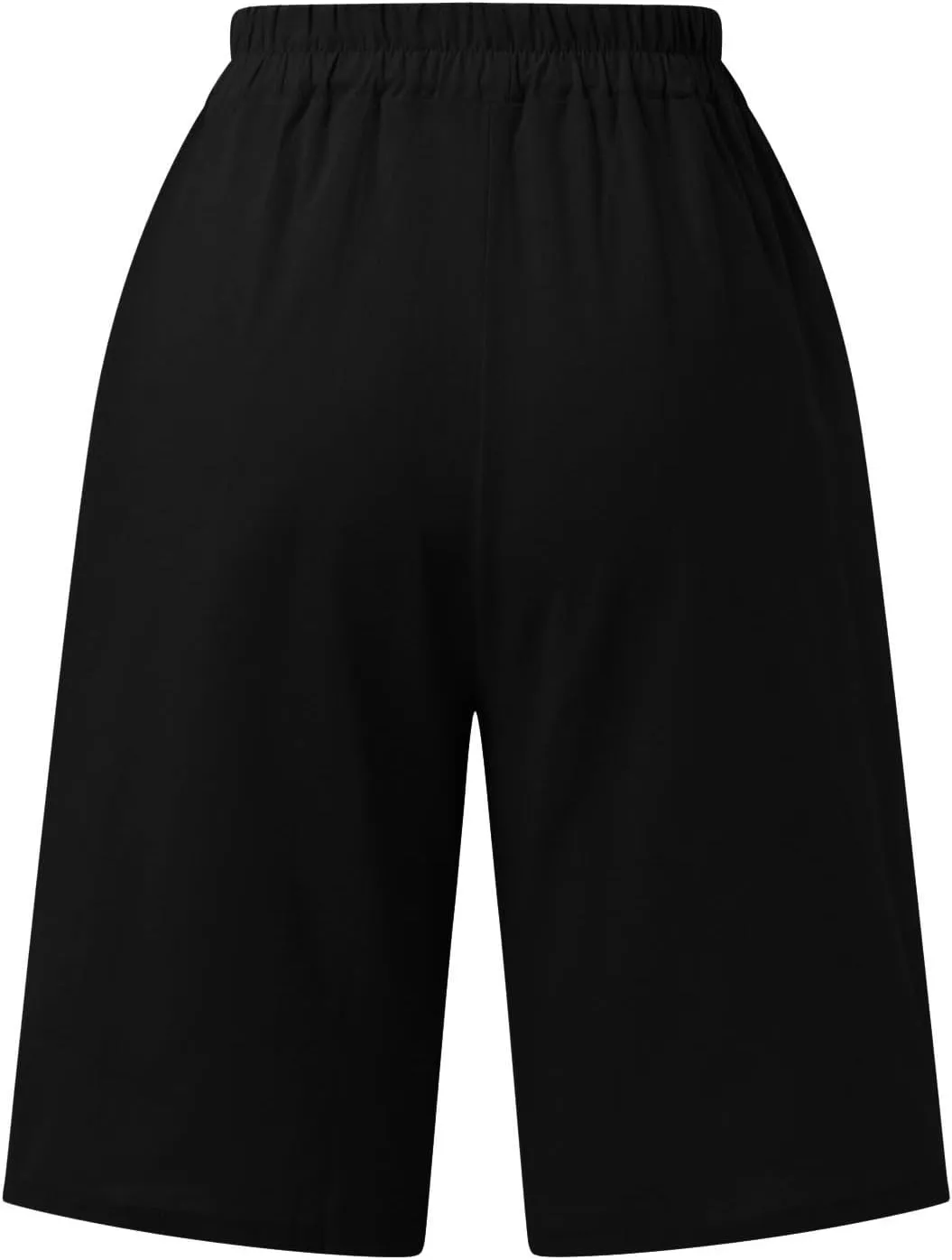 Bermuda Shorts for Women Knee Length Plus Size Linen Summer Long Shorts Casual Loose High Waisted Short with Pockets