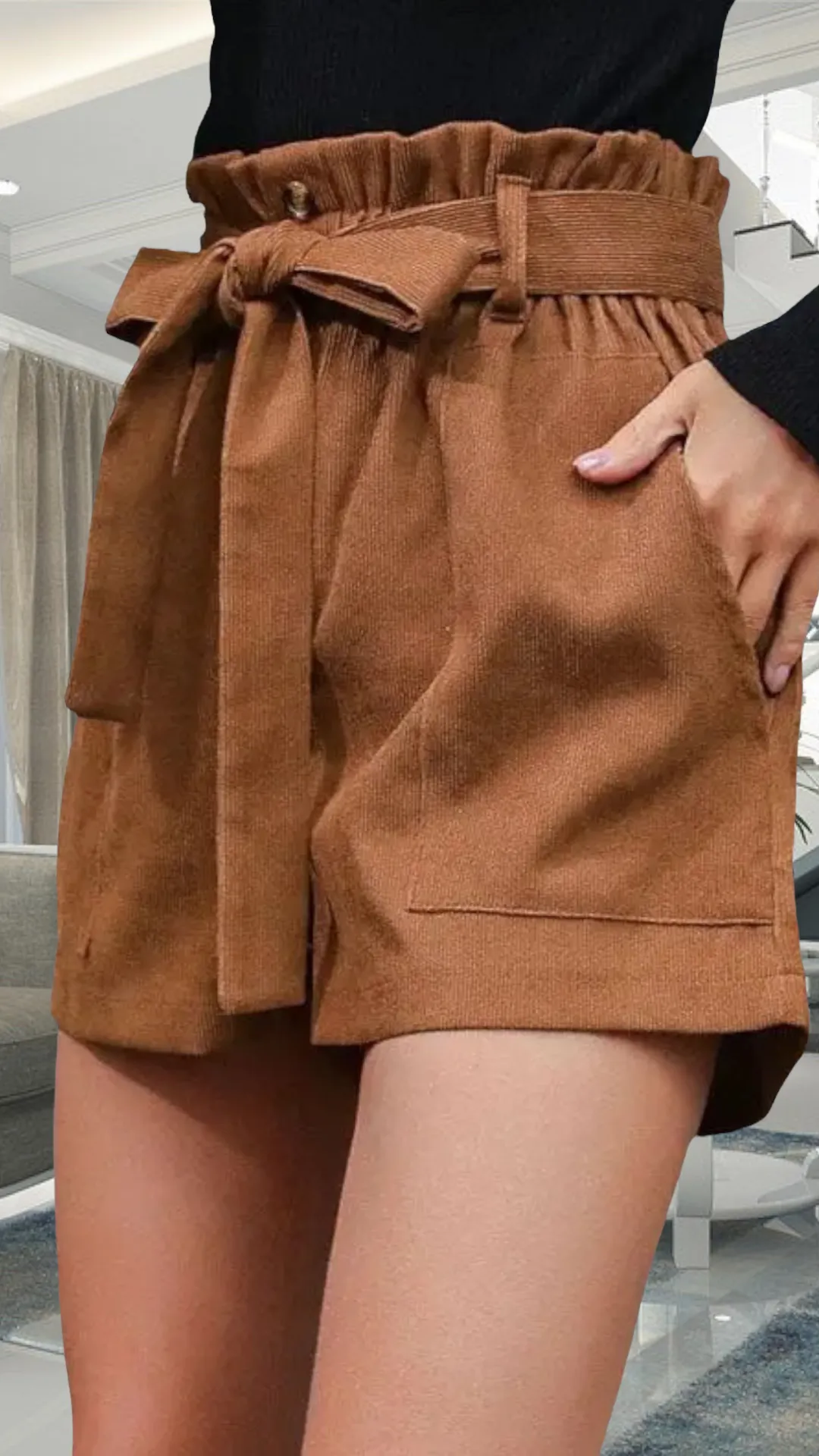 “Bring on the Rain” Paperbag Waist Shorts
