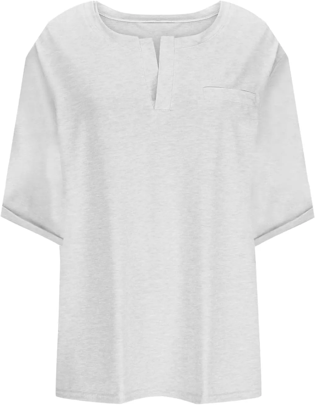 Half Sleeve Plus Size Tops for Women Notched V Neck Casual Loose Fit Tshirts Oversized Spring Summer Going Out Tees