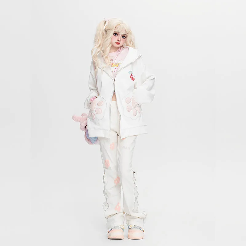 Kawaii Sweet Style Cat Claw Hooded Coat