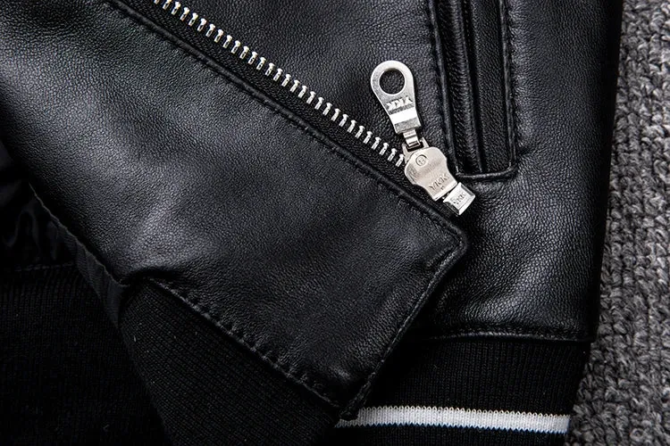 Leather Jacket 100% Natural Sheepskin Real Leather Jackets Man Designer Coat Hooded
