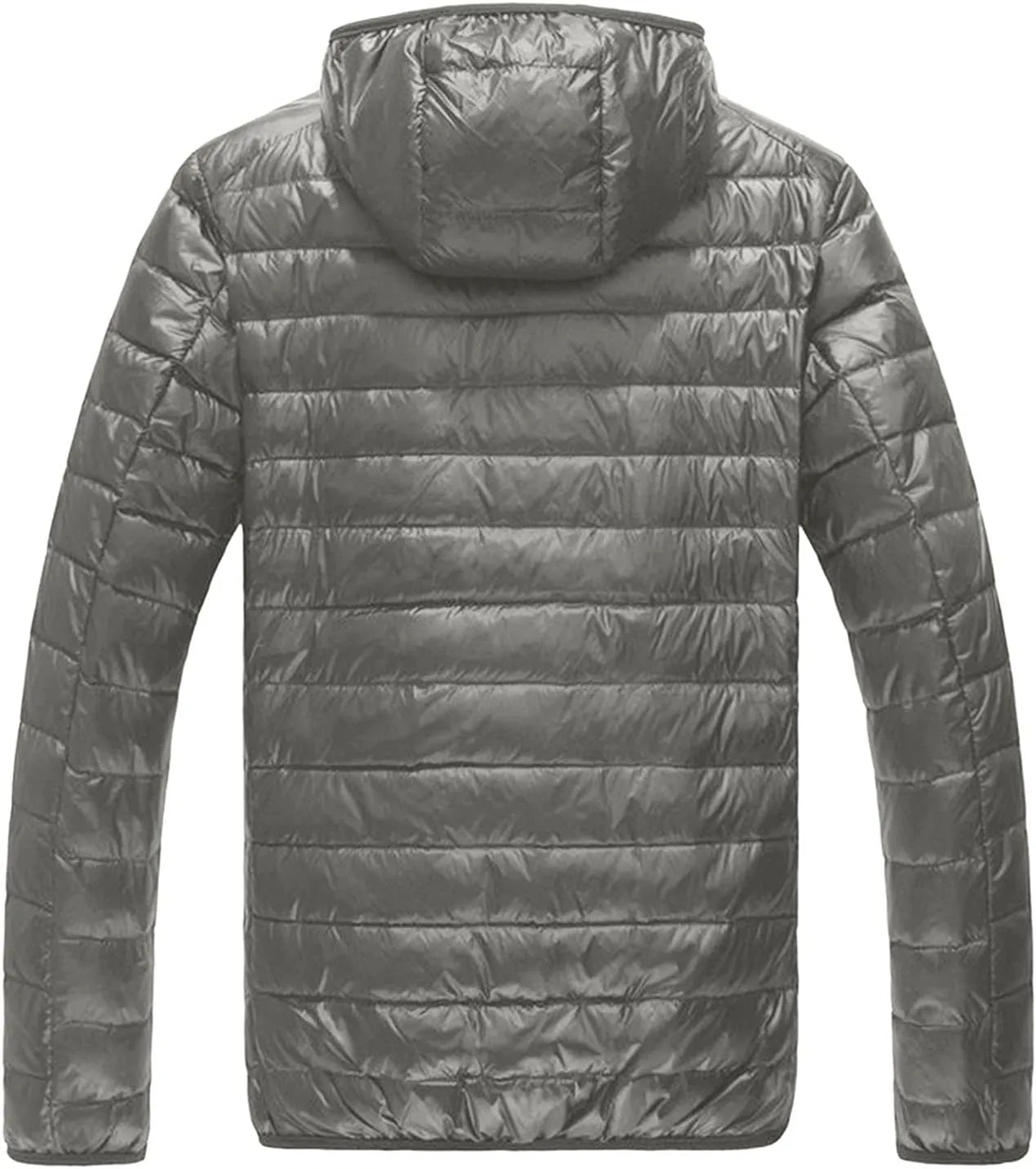 Mens Packable Hoodies Down Puffer Jacket Zip Up Lightweight Winter Puffy Coats for Outdoors Snow Ski Hiking Travel