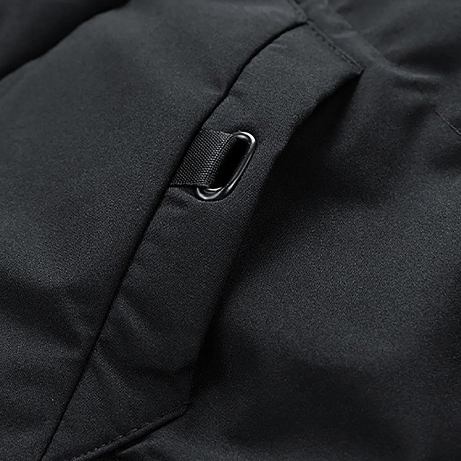 Mens Winter Jackets with Hood Full Zip Windproof Warm Padded Puffer Jacket Plus Size Lightweight Mid-Length Loose Down Coats