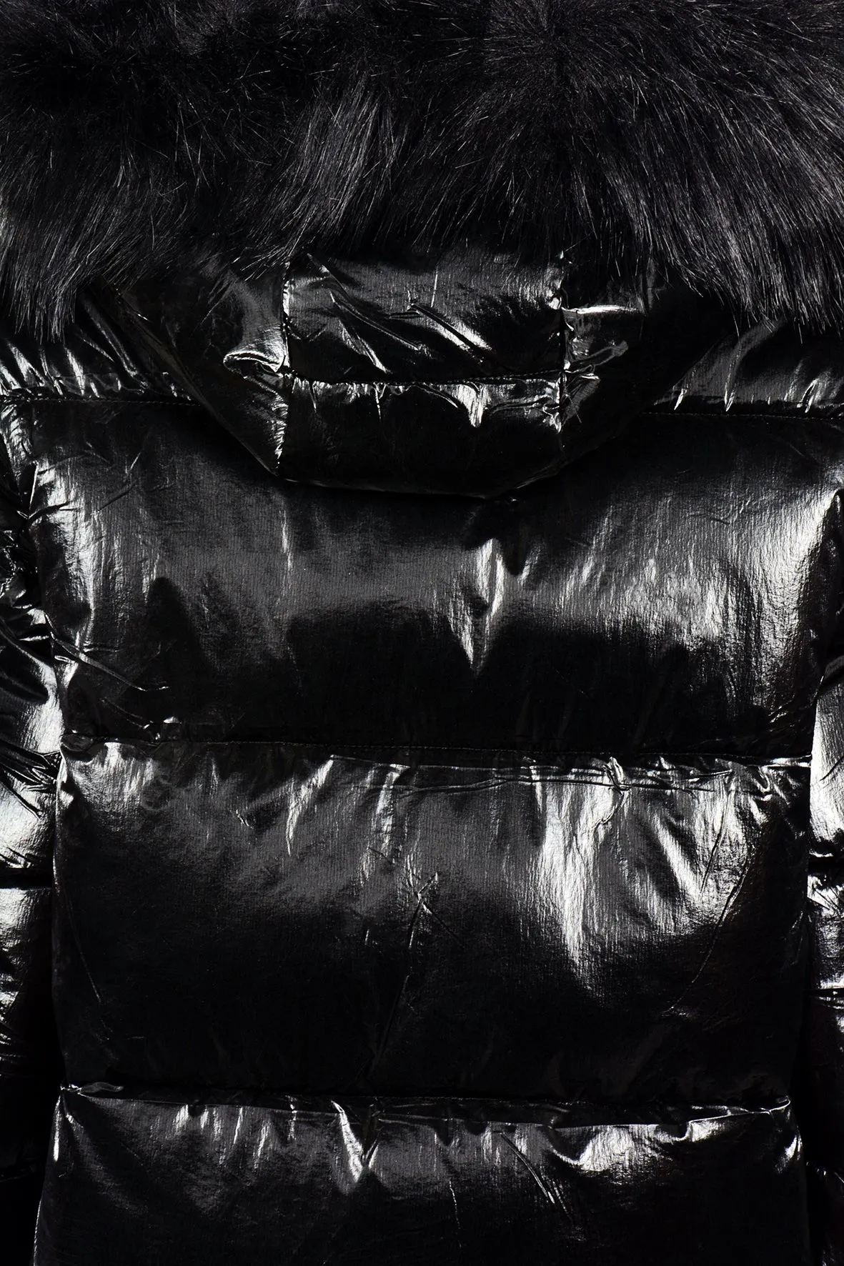 METALIC REVERSIBLE PUFFA JACKET BLACK