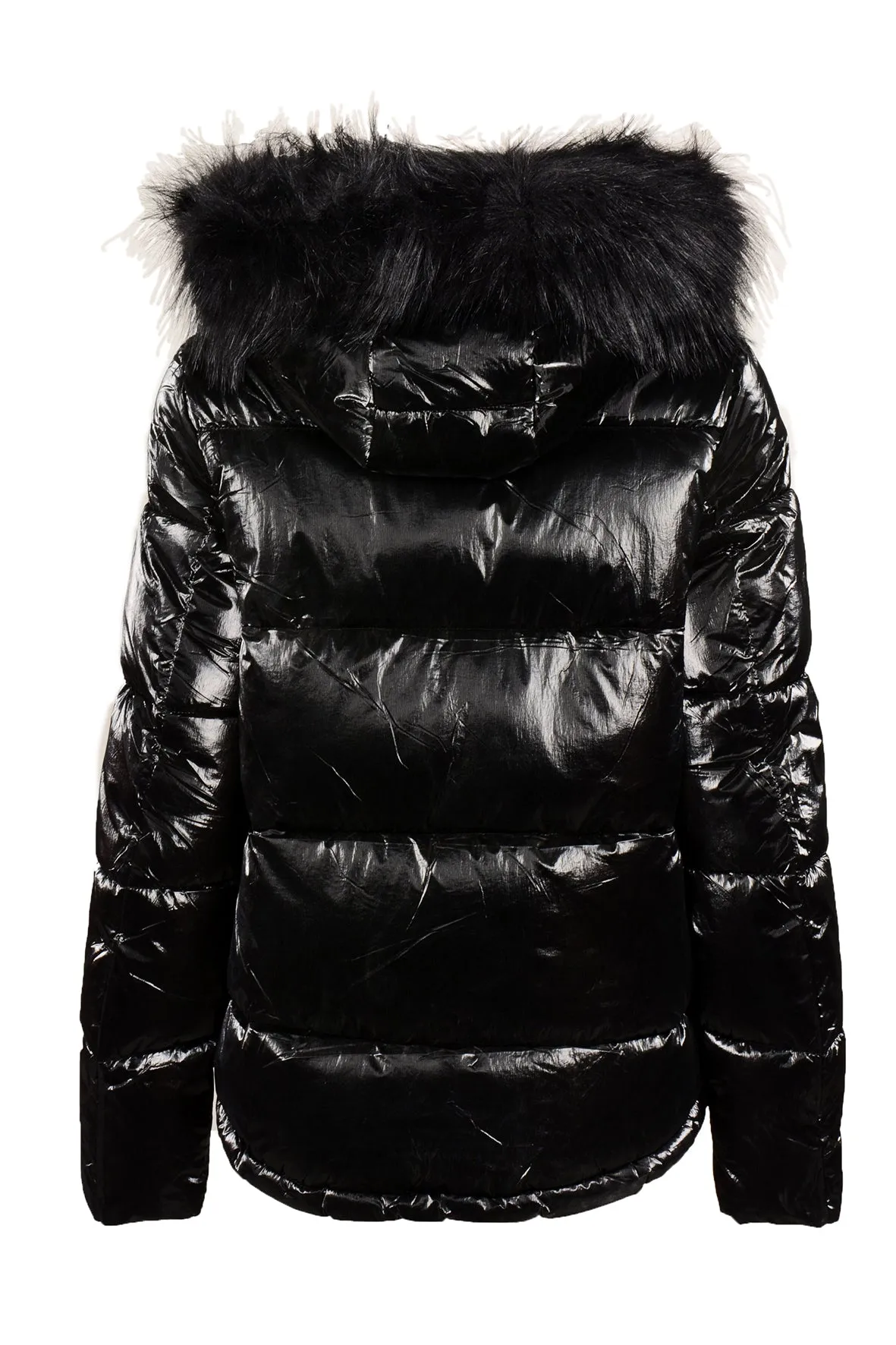 METALIC REVERSIBLE PUFFA JACKET BLACK