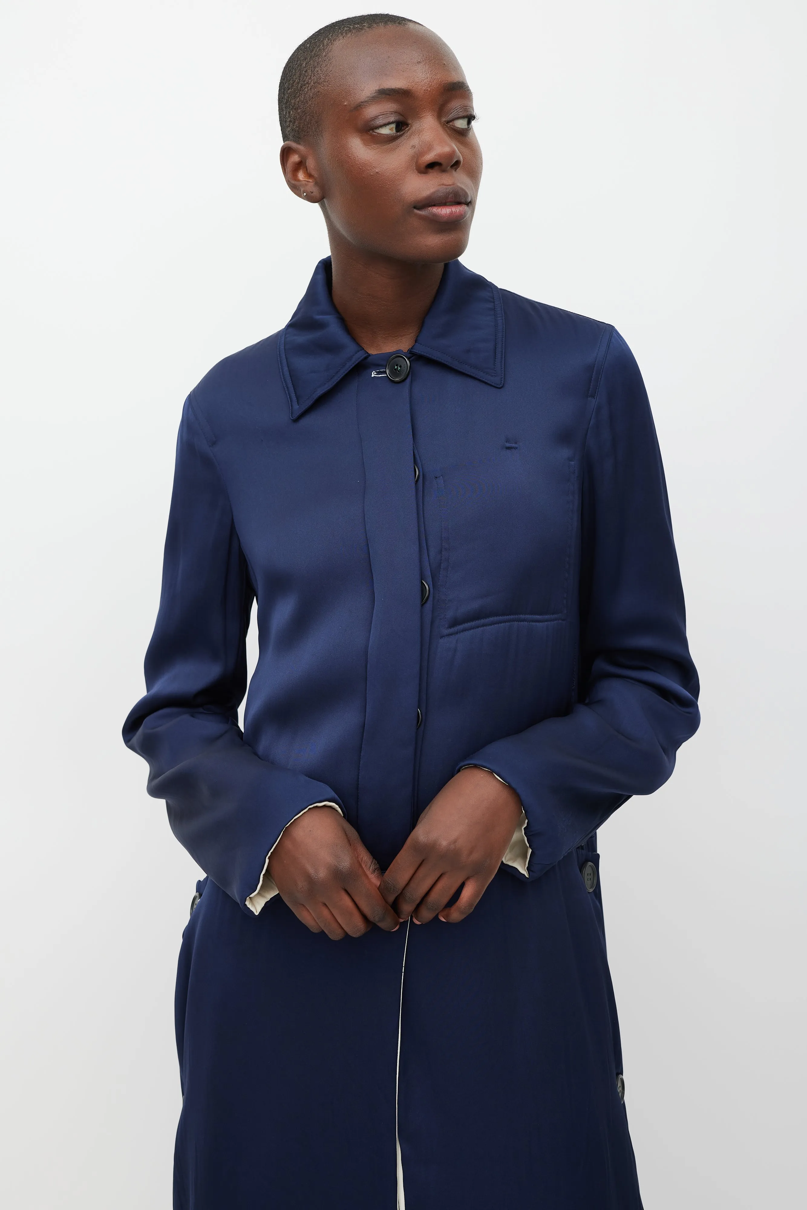 Navy & Multicolour Modular Reversible Coat