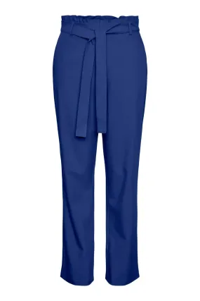 Pieces - Pcboss Paperbag Straight Pants - 4251343 Mazarine Blue