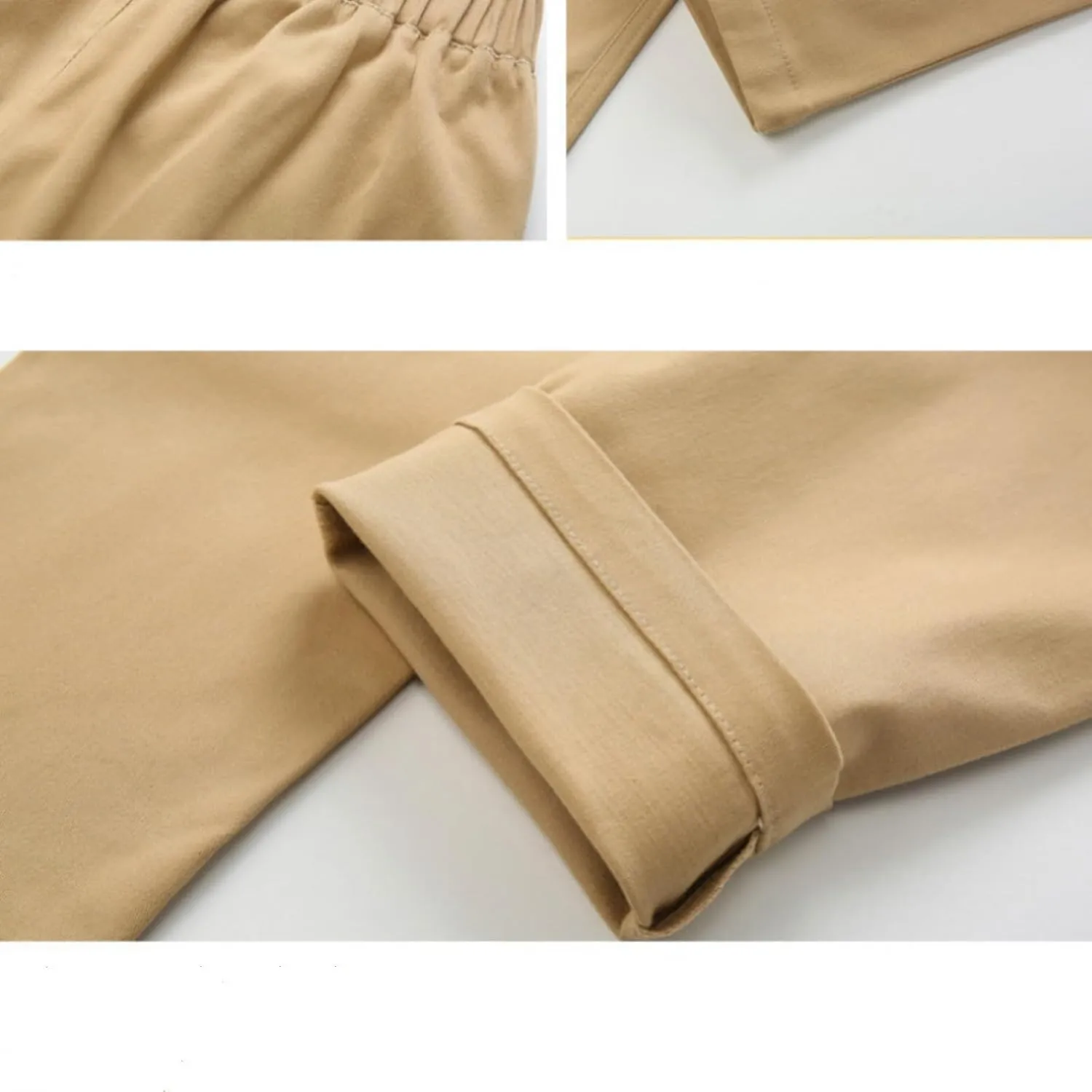 Toddler Unisex Cotton Long Pants Straight Wide Leg Elastic Waist Jogger Pants Kids Summer Casual School Preppy Trousers