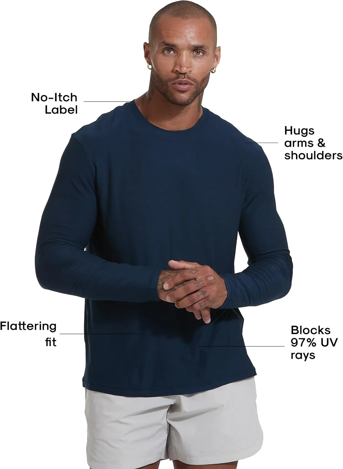 True Classic Workout Shirts for Men - Athletic Tops & Gym Shirts for Men, Quick-Dry Mens Workout Shirt