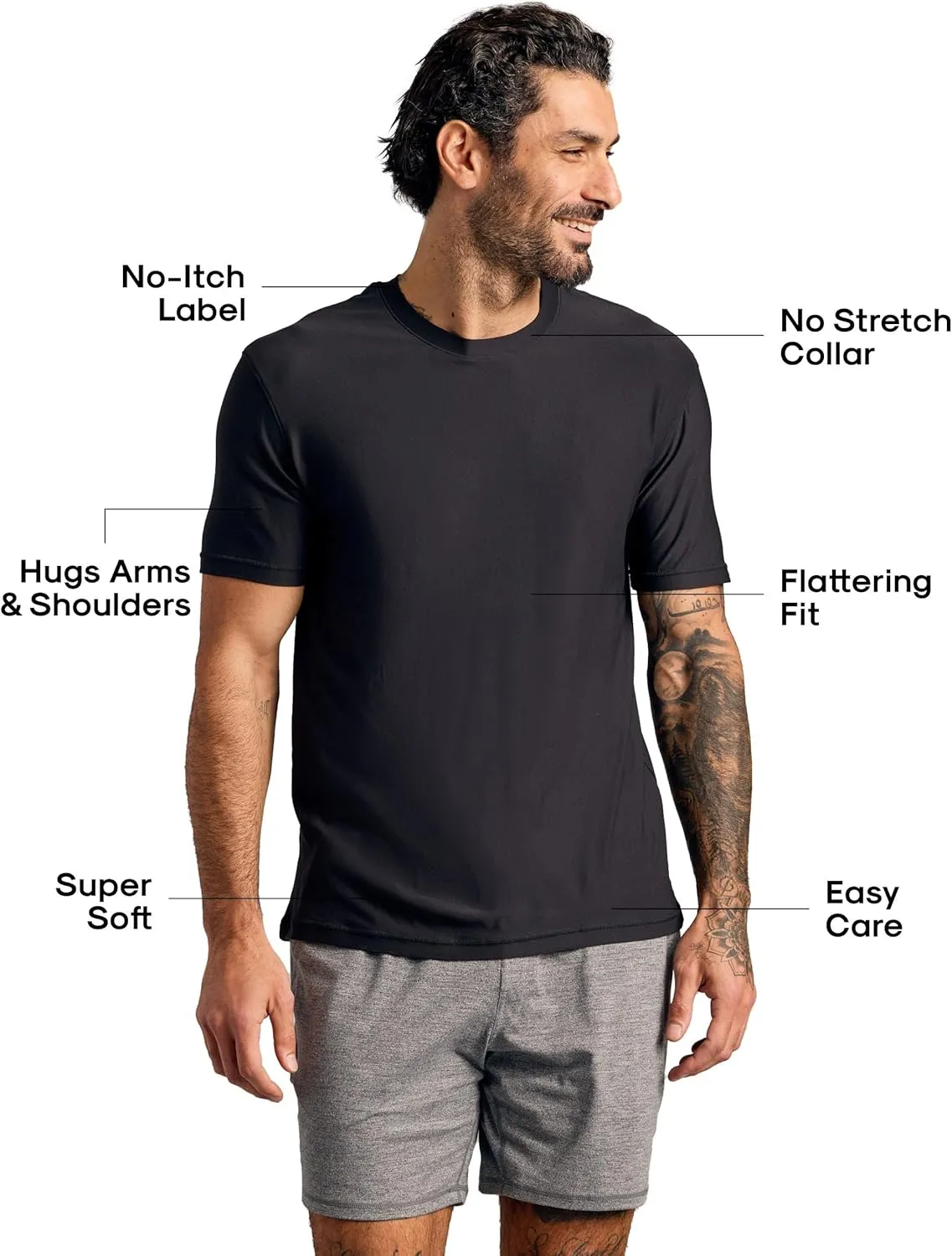 True Classic Workout Shirts for Men - Athletic Tops & Gym Shirts for Men, Quick-Dry Mens Workout Shirt
