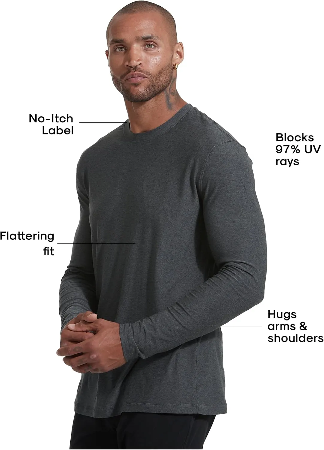True Classic Workout Shirts for Men - Athletic Tops & Gym Shirts for Men, Quick-Dry Mens Workout Shirt