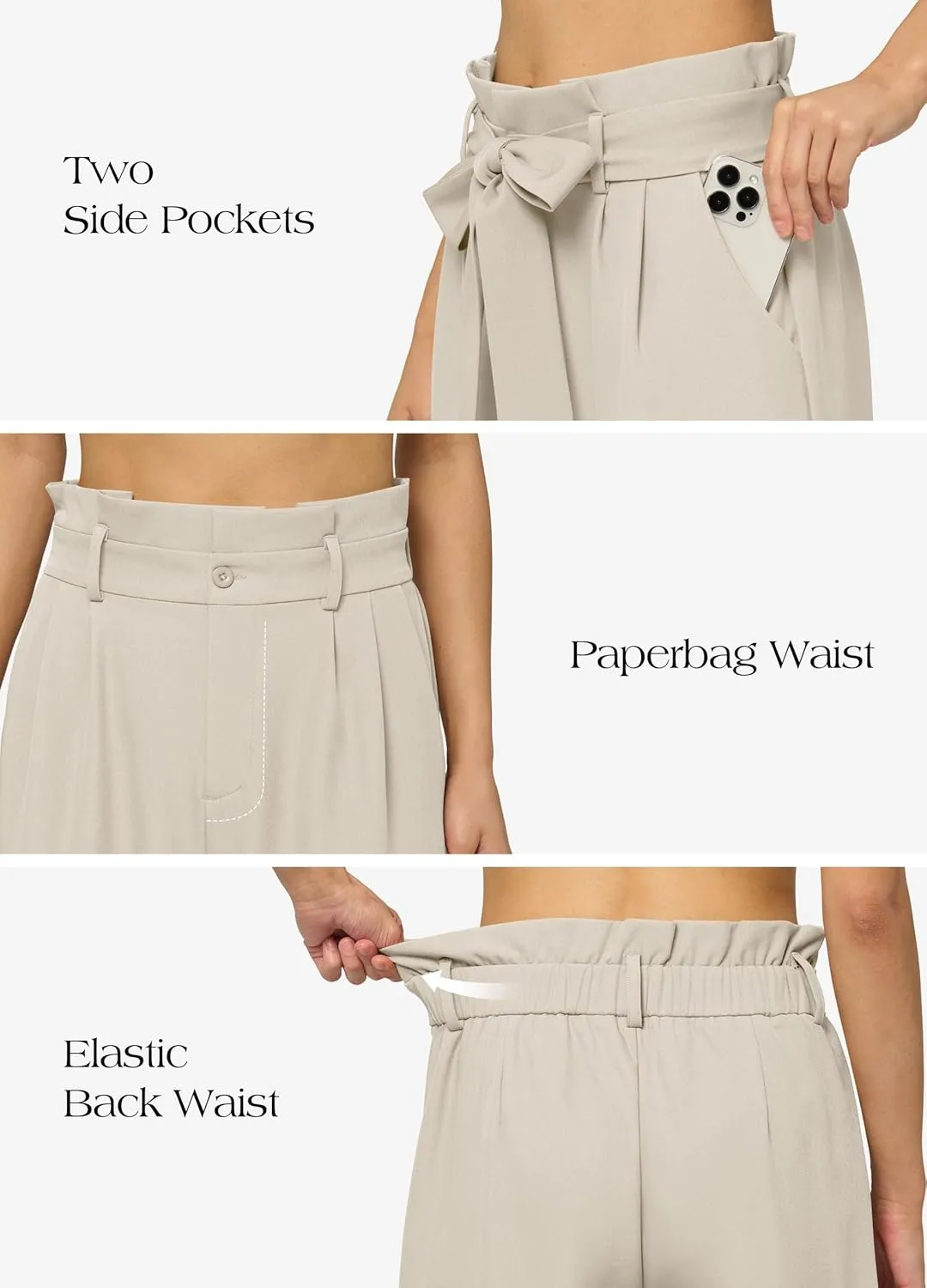 Willit Women's Wide Leg Pants Belted High Waisted Work Dress Pants Casual Palazzo Long Trousers 28"/30"/32"