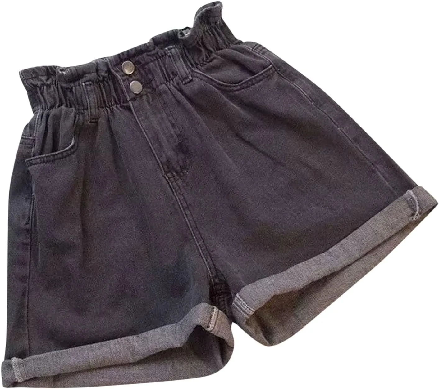 Womens Denim Shorts Summer Stretchy High Waisted Wide Leg Vocation Jean Shorts Trendy Baggy Casual Beach Jean Short